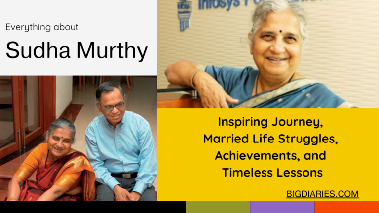 "Life and Legacy of Sudha Murthy: Inspiring Journey, Married Life Struggles, Achievements, and Timeless Lessons"