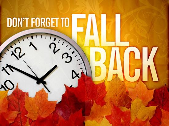 What is Fall back : The end of the daylight savings time.